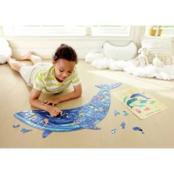 HAPE Puzzle de Suelo Brillante de Ballena - 200 pzs