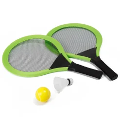 EUREKAKIDS Raquetas de bádminton de tela con dos pelotas
