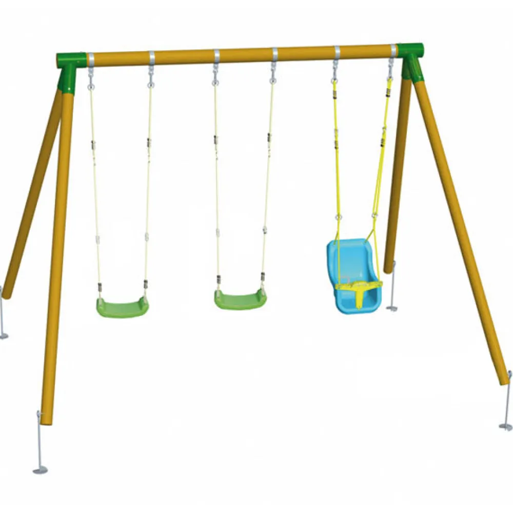 MASGAMES Área de juego de madera con 2 asientos de plástico y 1 asiento de bebé