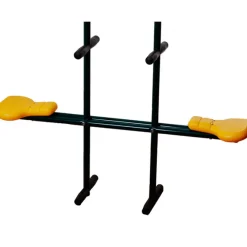 MASGAMES Área de juego de madera triple con 2 asientos de plástico y 1 balancín