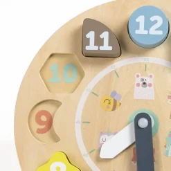 EUREKAKIDS Reloj encajable de madera con tarjetas para aprender las horas