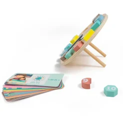 EUREKAKIDS Reloj encajable de madera con tarjetas para aprender las horas