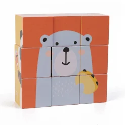 EUREKAKIDS Rompecabezas de cubos de madera – Animales musicales