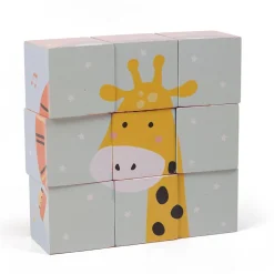 EUREKAKIDS Rompecabezas de cubos de madera – Animales musicales