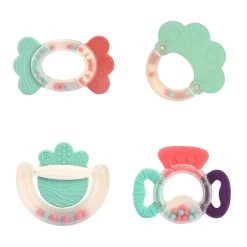 EUREKAKIDS Set 4 sonajeros mordedores