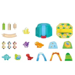 HAPE Set de Juego Tren de Dinosaurios con Cubo