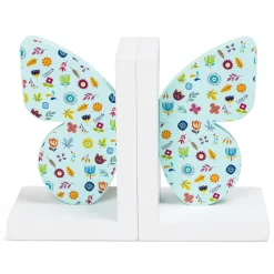 EUREKAKIDS Sujetalibros infantil original y decorativo de madera con forma de mariposa