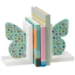 EUREKAKIDS Sujetalibros infantil original y decorativo de madera con forma de mariposa