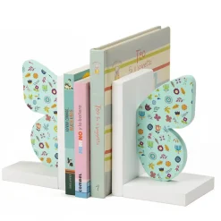 EUREKAKIDS Sujetalibros infantil original y decorativo de madera con forma de mariposa