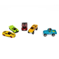 EUREKAKIDS Surtido 5 coches de carreras Colors Racing Metal Cars