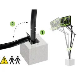 Exit Toys Tablero de baloncesto para instalar en el suelo de color negro