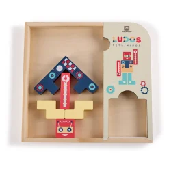 EUREKAKIDS Tetris de madera con múltiples opciones de juego