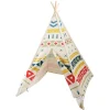 EUREKAKIDS Tienda tipi para niños de madera y tela – Tribal